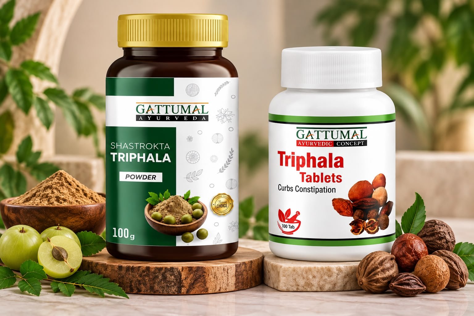 Combo of Triphala Powder and Tablets